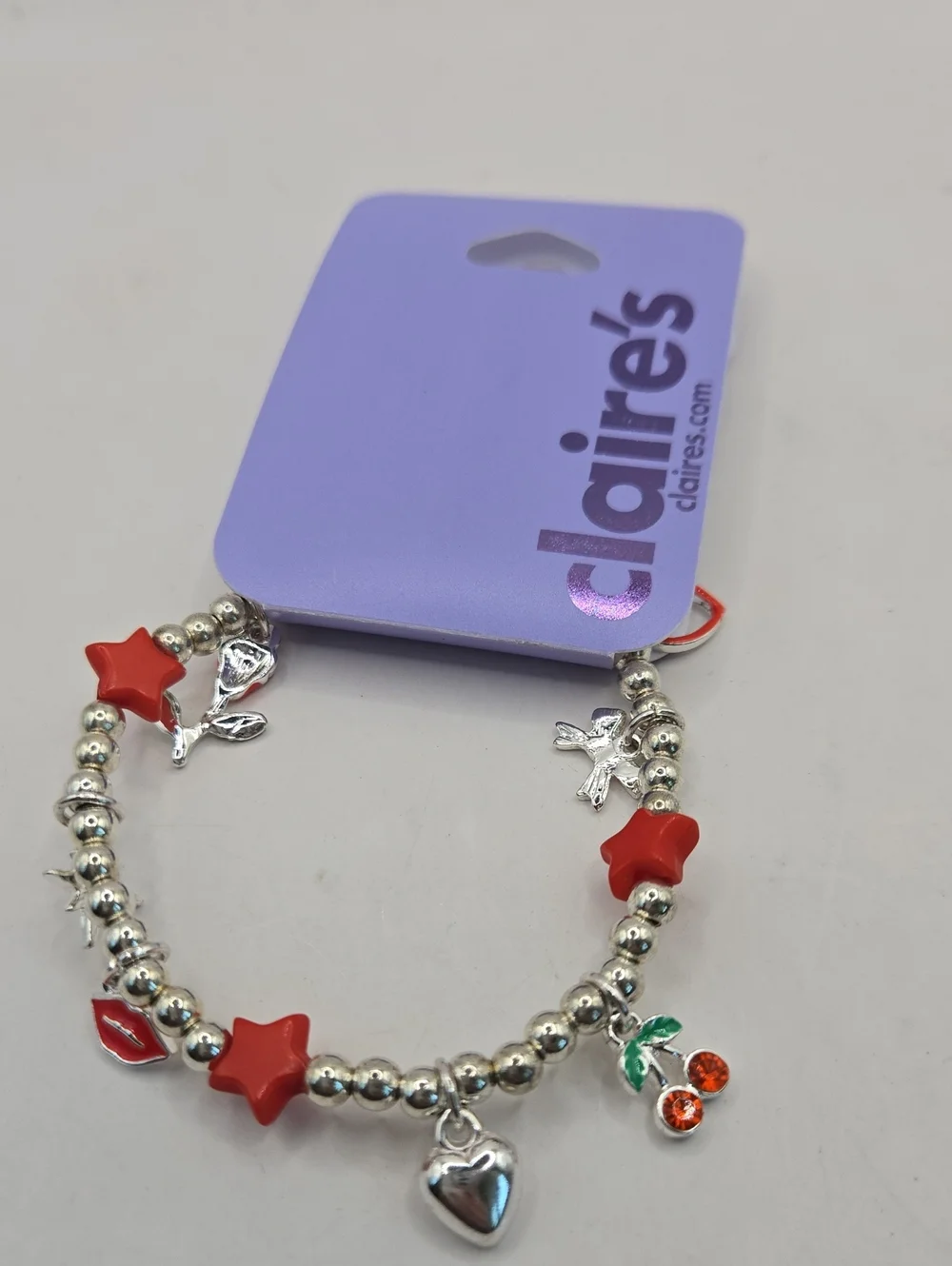 Claires silver beaded